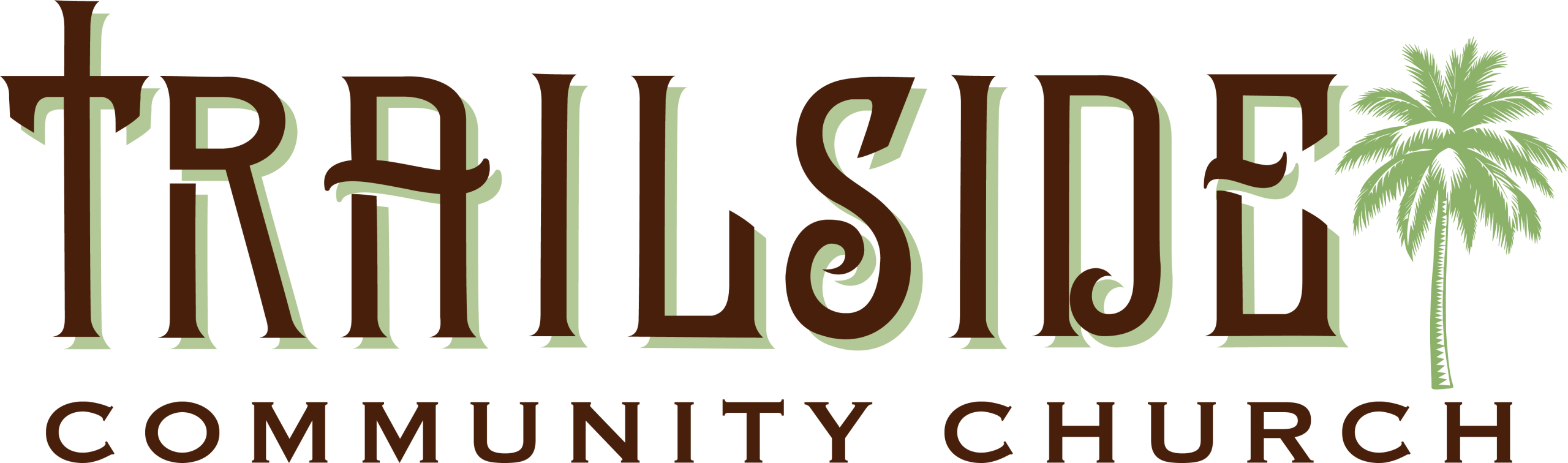 TRAILSIDE - HORIZONTAL BROWN+GREEN LOGO - FOR DARK BKGRDS